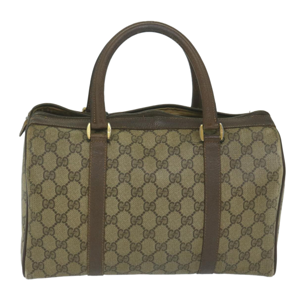 GUCCI GG Canvas Web Sherry Line Boston Bag PVC Beige Green Red  hk1053