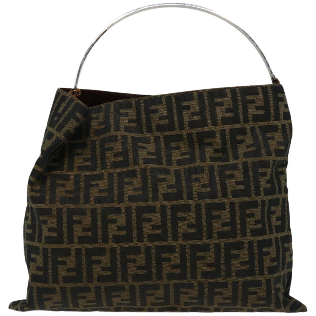 Luxury FendiZucca Canvas Hand Bag Black Brownhk1112