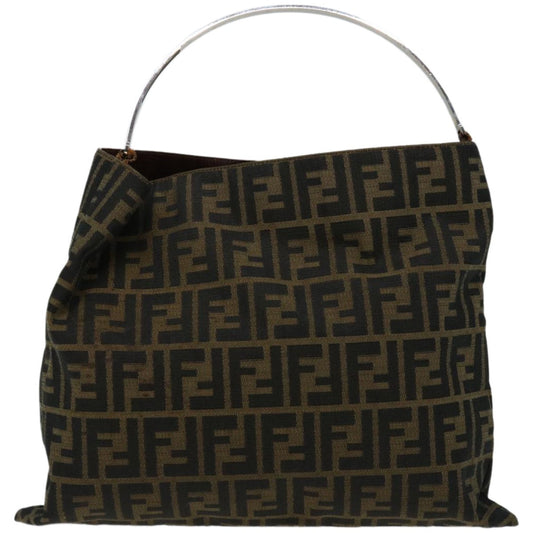 Luxury FendiZucca Canvas Hand Bag Black Brownhk1112