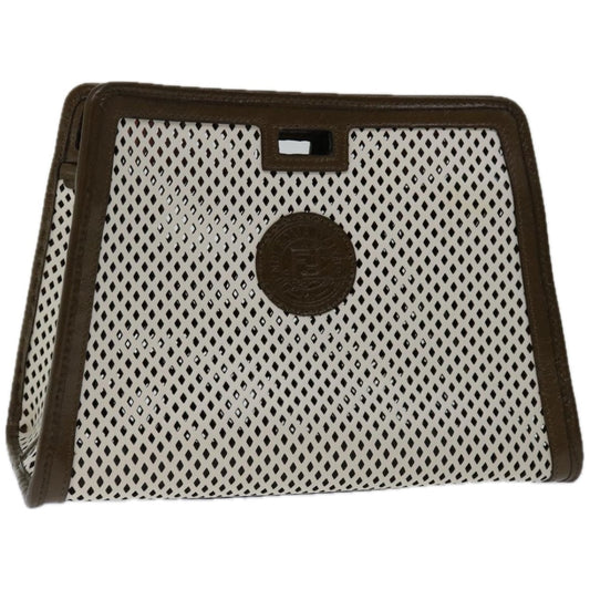 Luxury FendiMini Peek A Boo Clutch Bag Leather Whitehk1148