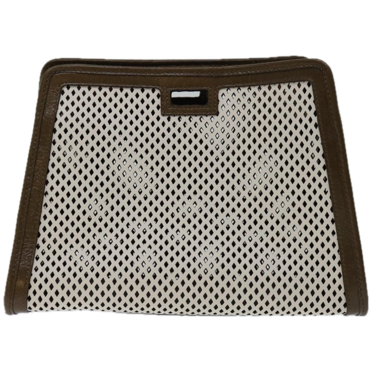 Luxury FendiMini Peek A Boo Clutch Bag Leather Whitehk1148