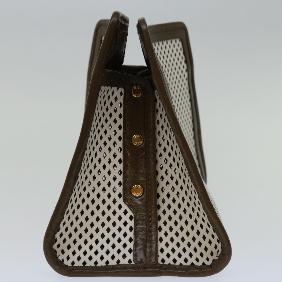Luxury FendiMini Peek A Boo Clutch Bag Leather Whitehk1148