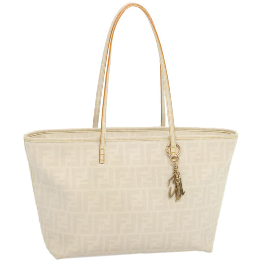 Luxury FendiZucca Canvas Tote Bag Whitehk1159