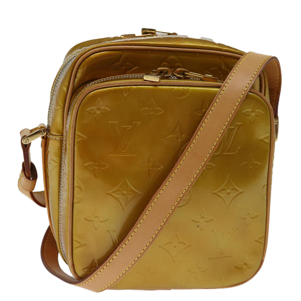 LOUIS VUITTON Monogram Vernis Wooster Shoulder Bag Gris M91036 LV hk1192