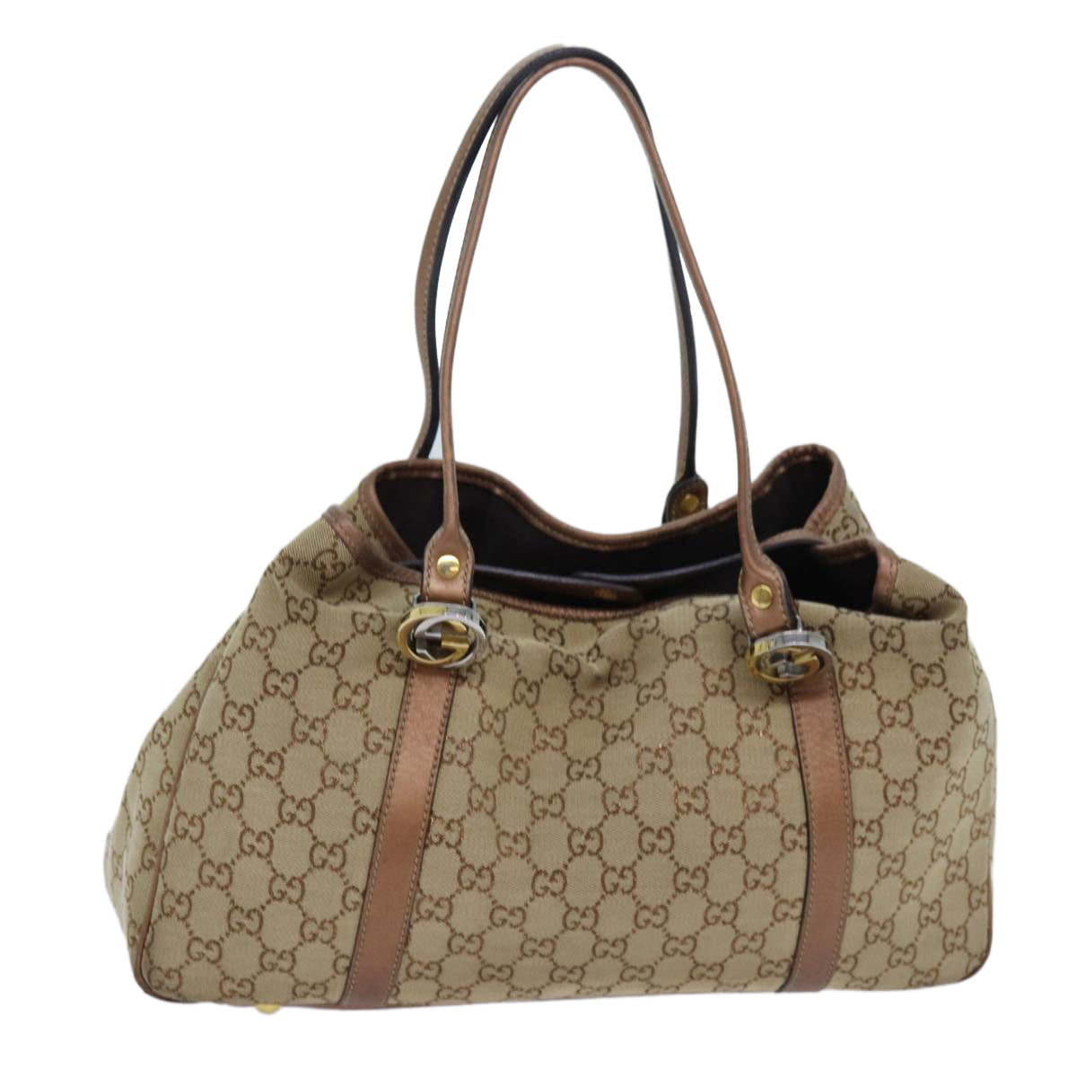 Luxury Gucci Trending 2025 GG Twins Canvas Tote Bag Beige Bronze  hk1236
