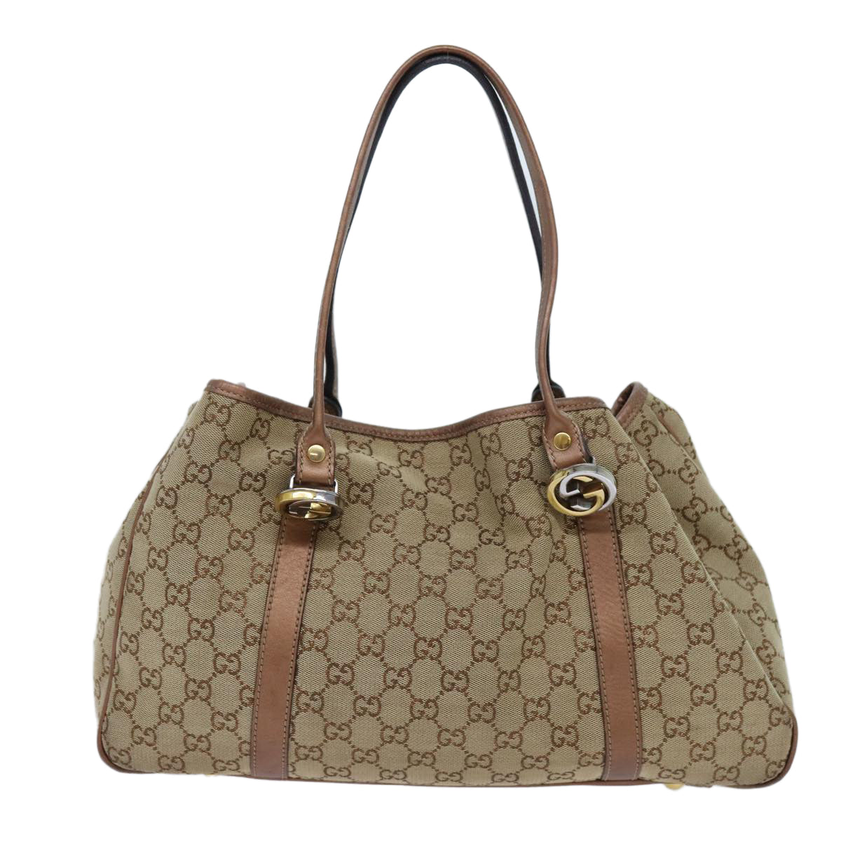 Luxury Gucci Trending 2025 GG Twins Canvas Tote Bag Beige Bronze  hk1236