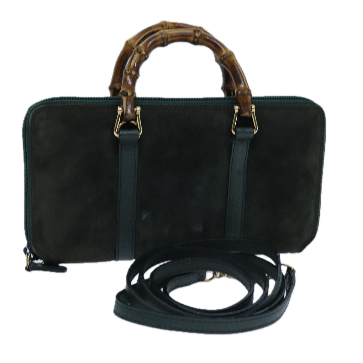 Luxury Gucci Trending 2025 Bamboo Shoulder Wallet Suede Leather Green 039 1998 0700  hk1252