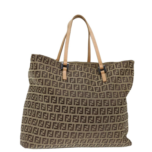 Luxury FendiZucchino Canvas Hand Bag Nylon Beigehk1256
