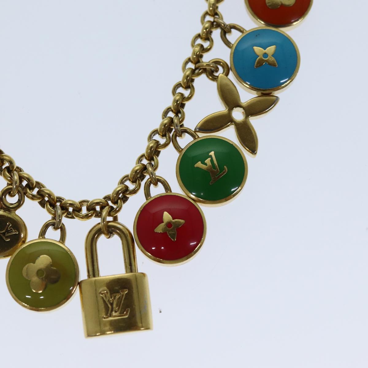 LOUIS VUITTON Monogram Porte Cles Chainne Pastilles Charm M66172 LV hk1288