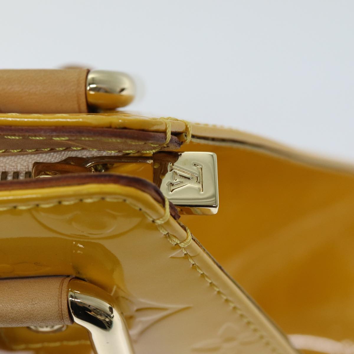 LOUIS VUITTON Monogram Vernis Forsyth Hand Bag Jaune M91112 LV hk1325