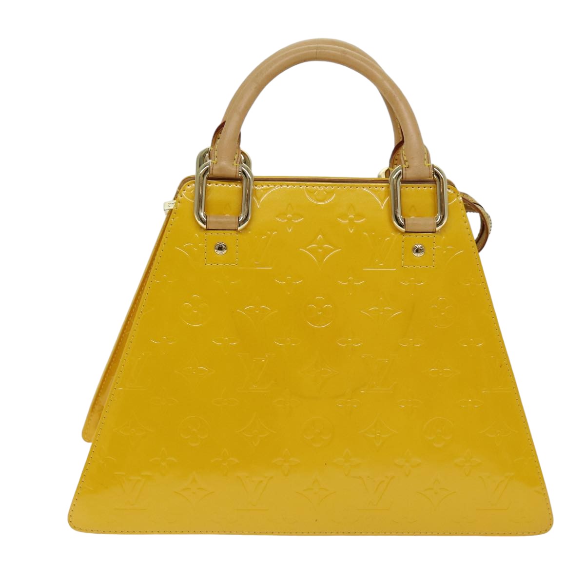LOUIS VUITTON Monogram Vernis Forsyth Hand Bag Jaune M91112 LV hk1325