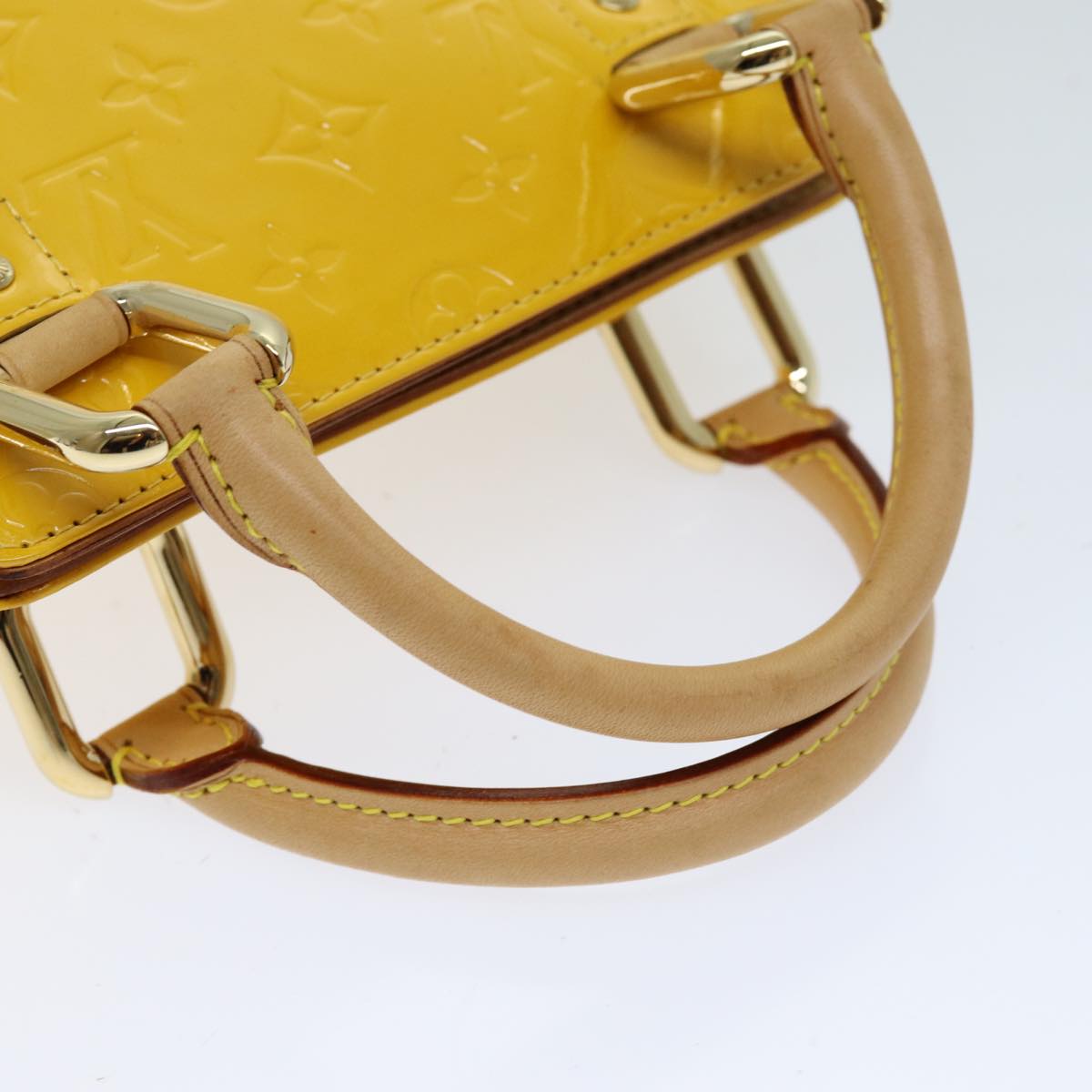 LOUIS VUITTON Monogram Vernis Forsyth Hand Bag Jaune M91112 LV hk1325
