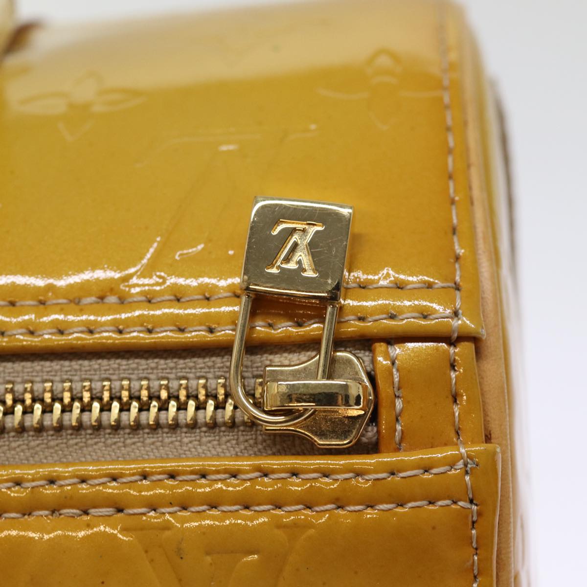 LOUIS VUITTON Monogram Vernis Bedford Hand Bag Beige M91006 LV hk1328