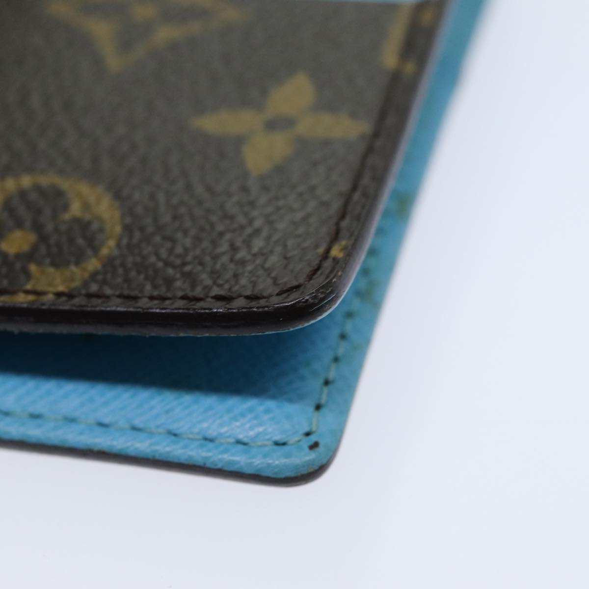 LOUIS VUITTON Monogram Groom Agenda PM Day Planner Cover Blue R20020 hk1342