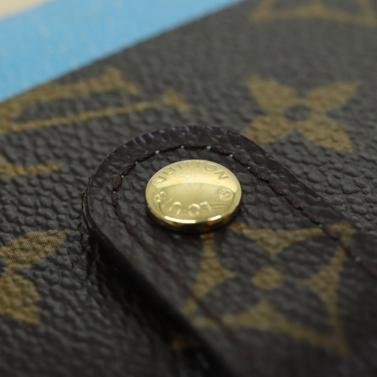 LOUIS VUITTON Monogram Groom Agenda PM Day Planner Cover Blue R20020 hk1342