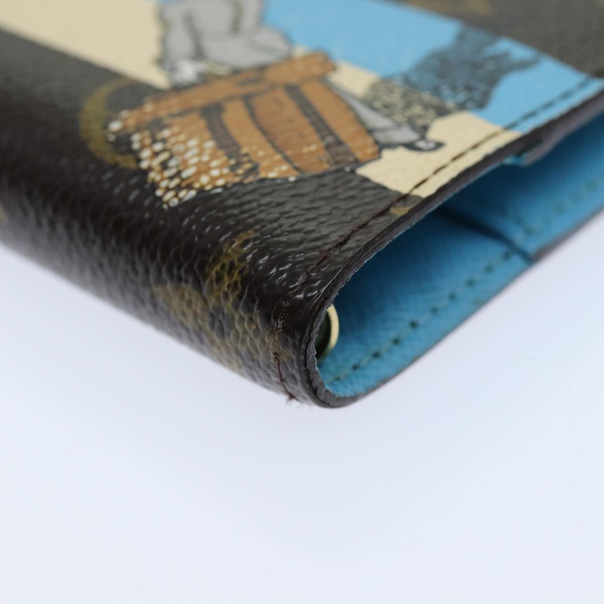 LOUIS VUITTON Monogram Groom Agenda PM Day Planner Cover Blue R20020 hk1342