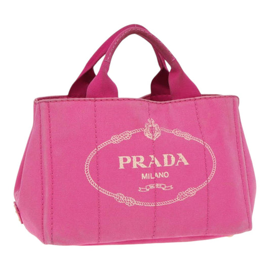 Luxury Prada Canapa PM Hand Bag Canvas Pink  hk1495