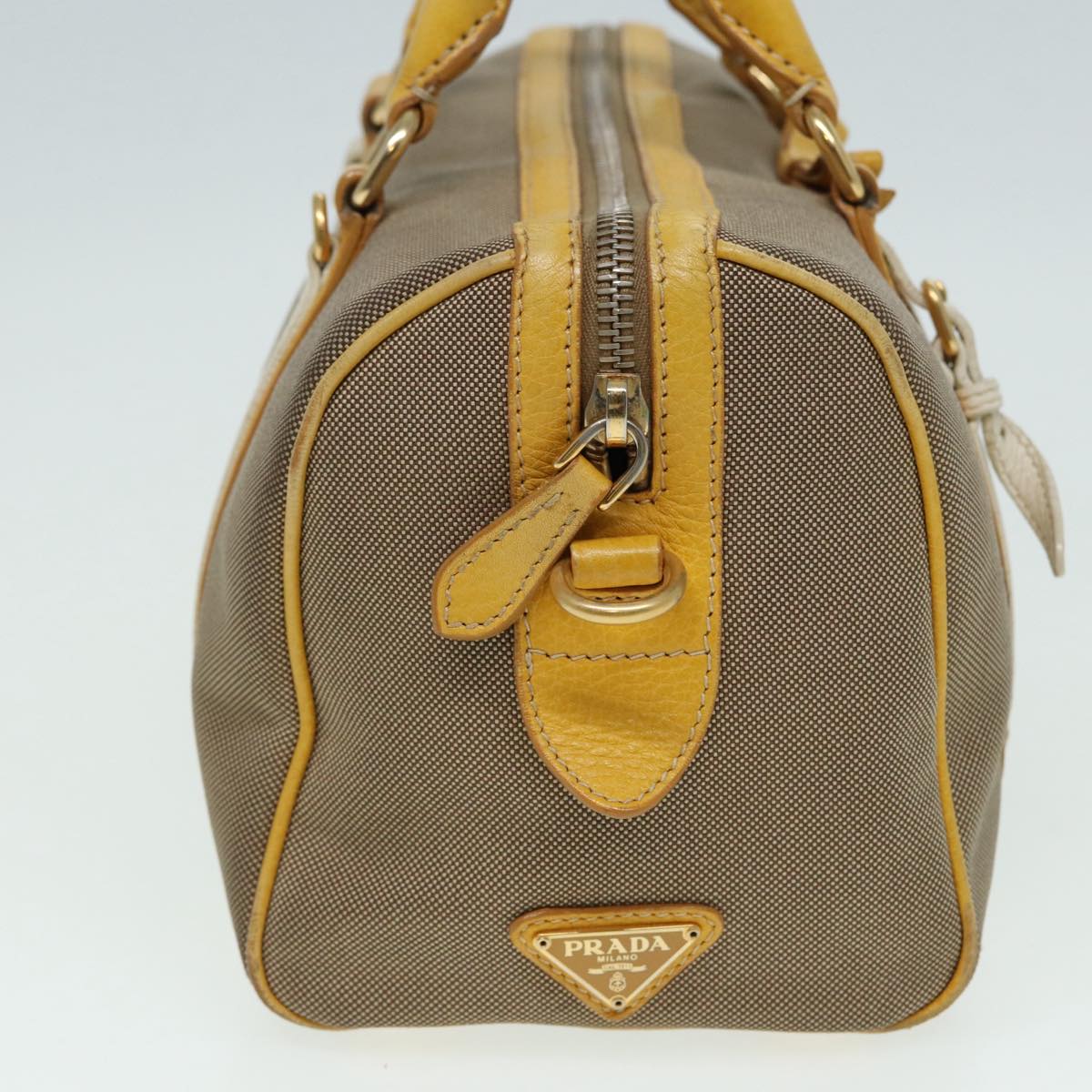 Luxury Prada Hand Bag Canvas Beige Yellow  hk1503