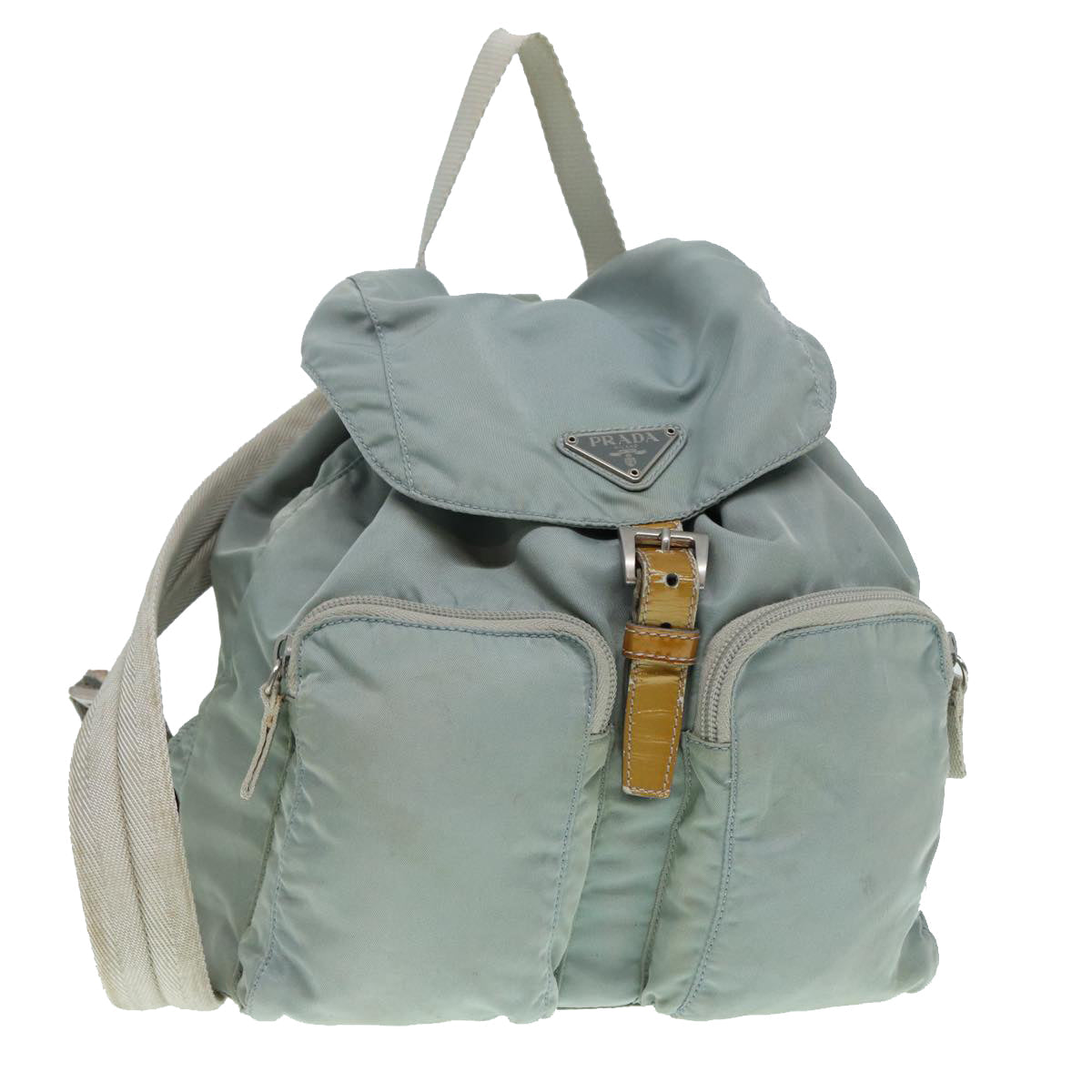 Luxury Prada Backpack Nylon Blue Silver  hk1564