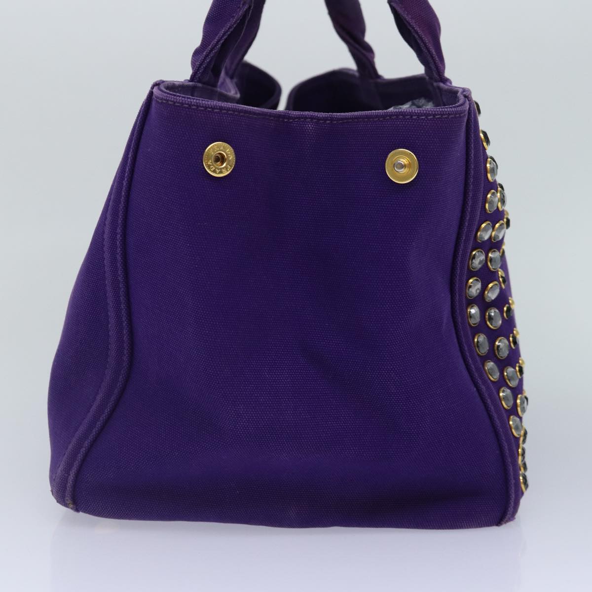 Luxury Prada Hand Bag Canvas Purple Gold  hk1628