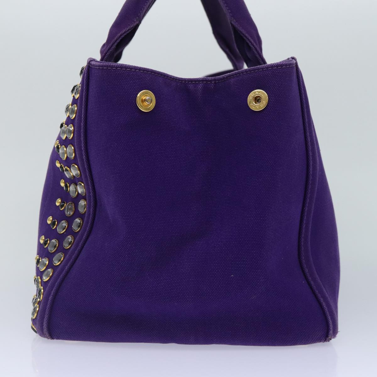 Luxury Prada Hand Bag Canvas Purple Gold  hk1628