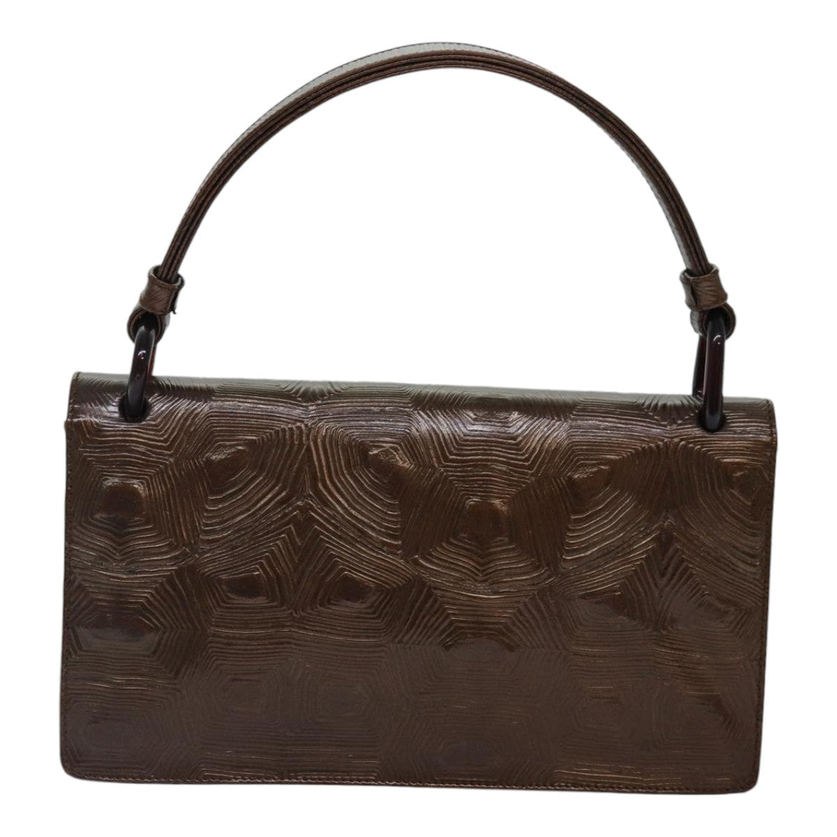 Luxury Prada Tartaruga Hand Bag Leather Brown Silver  hk1632