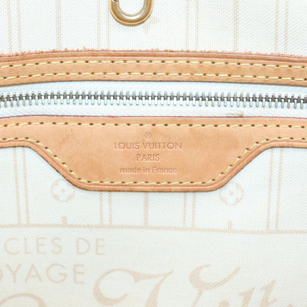 LOUIS VUITTON Damier Azur Neverfull MM Tote Bag N41605 LV hk1644