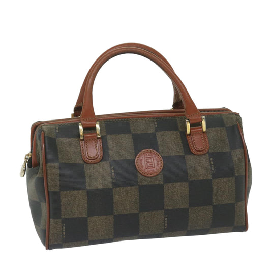 Luxury FendiPecan Canvas Boston Bag Black Brownhk943