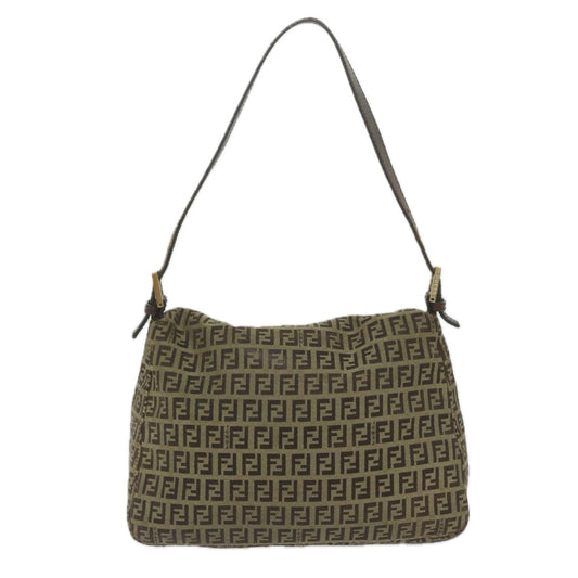 Luxury FendiZucchino Canvas Mamma Baguette Shoulder Bag Brownhk949