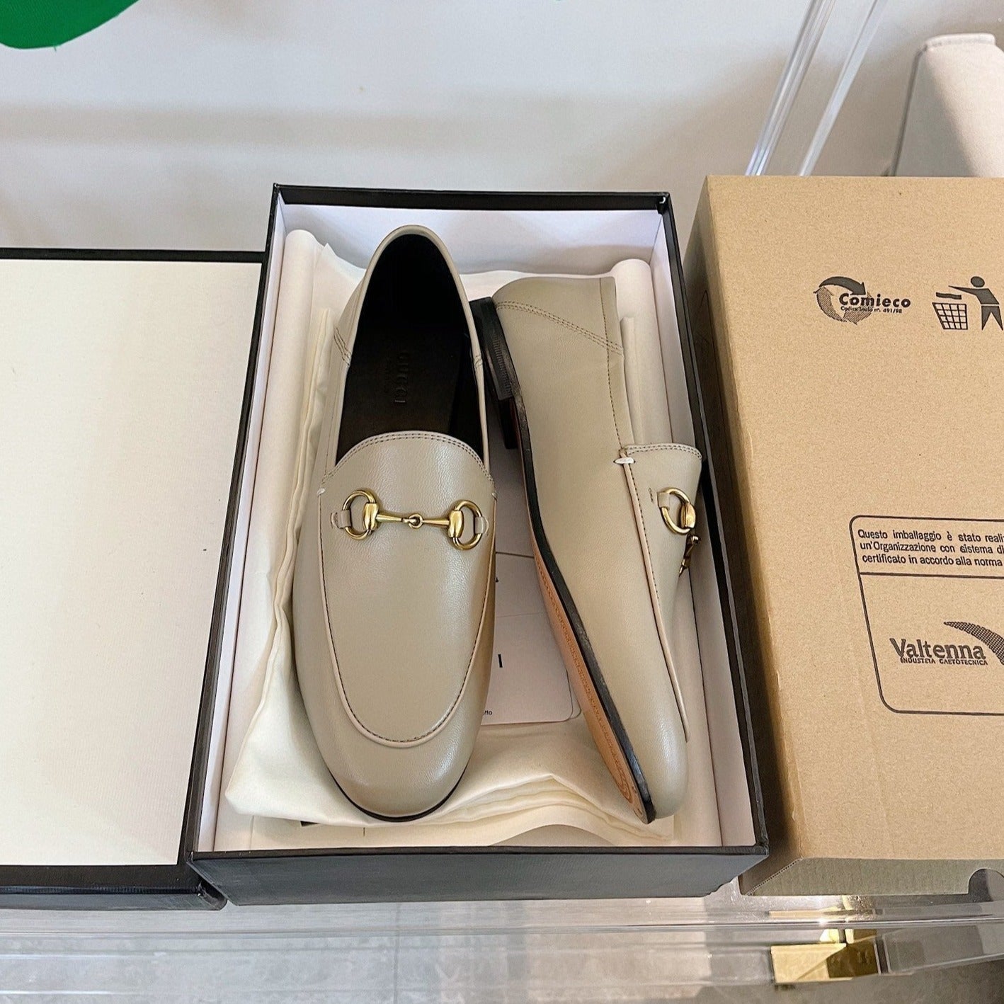 Luxury Gucci GG LOAFERS MULES BEIGE