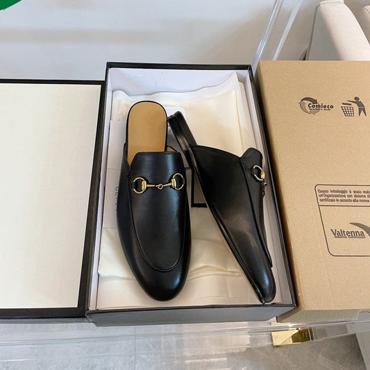 Luxury Gucci GG SLIPPER MULES BLACK