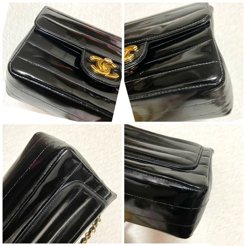 Luxury Chanel Vintage patent enamel black 2