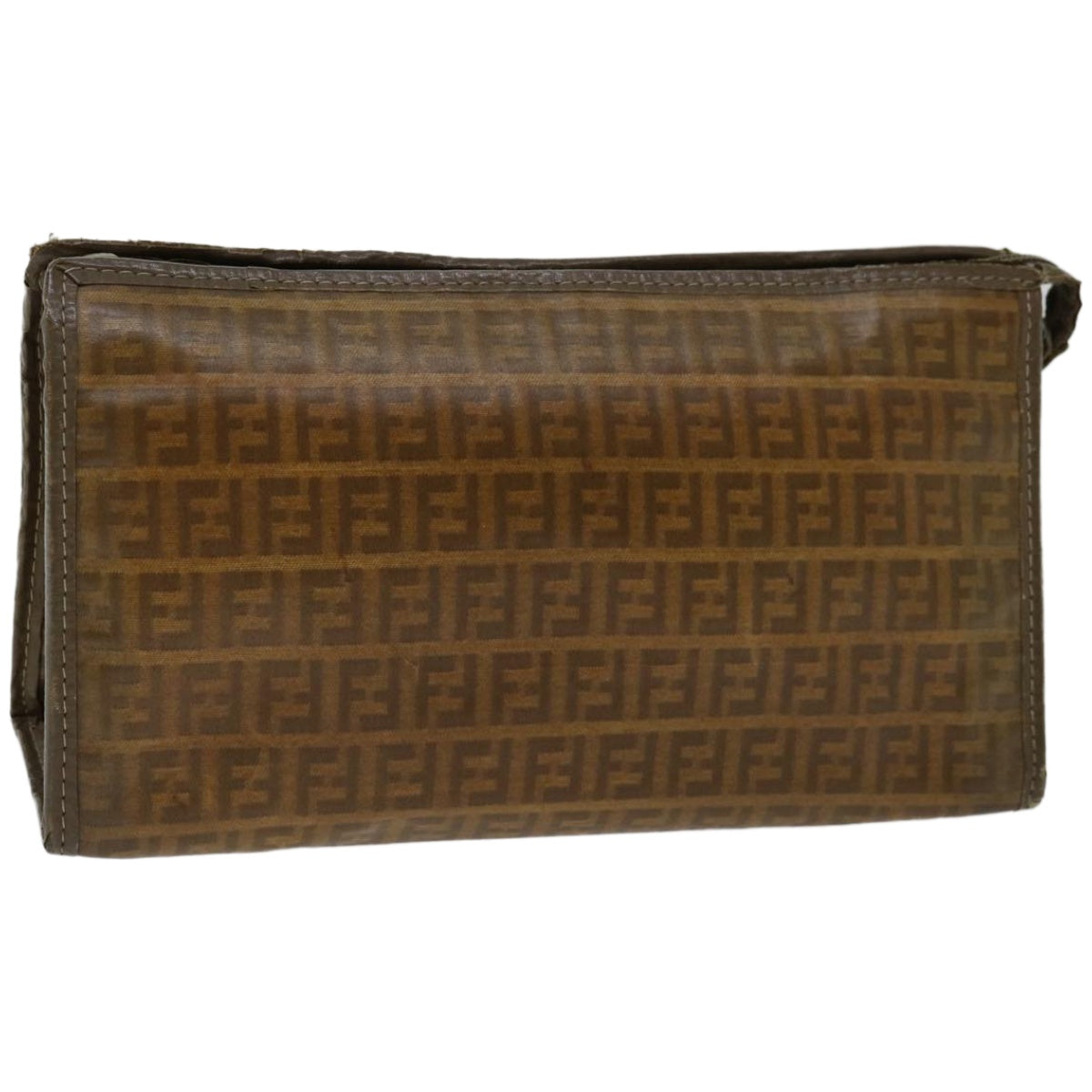 Luxury FendiZucchino Canvas Clutch Bag Brownim455