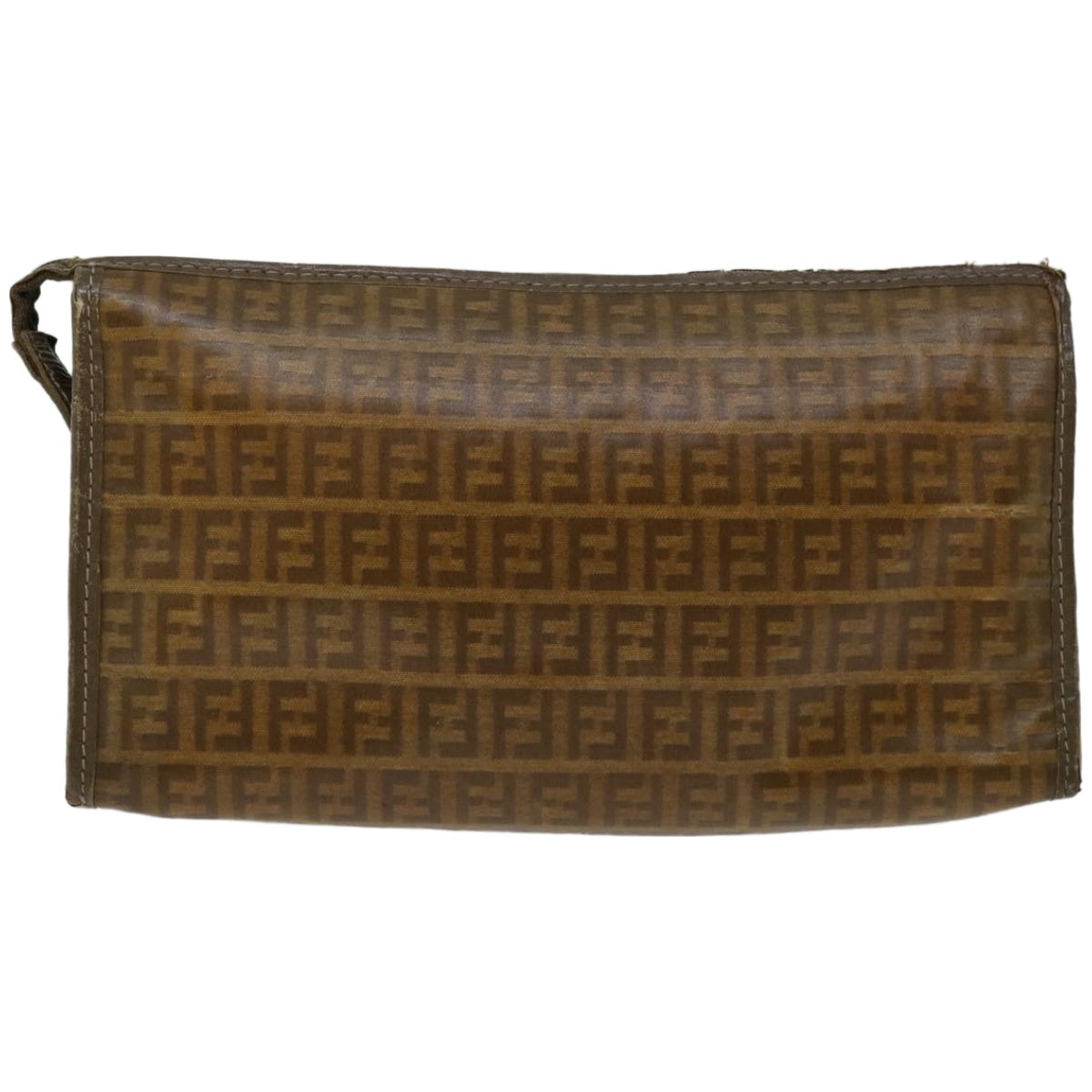 Luxury FendiZucchino Canvas Clutch Bag Brownim455