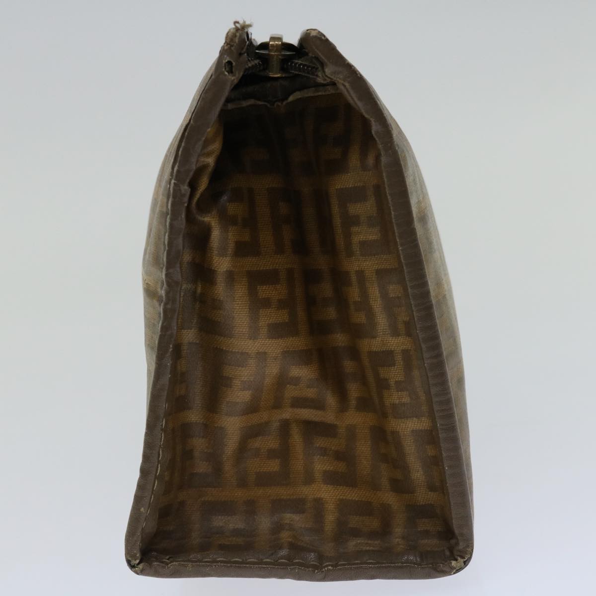 Luxury FendiZucchino Canvas Clutch Bag Brownim455