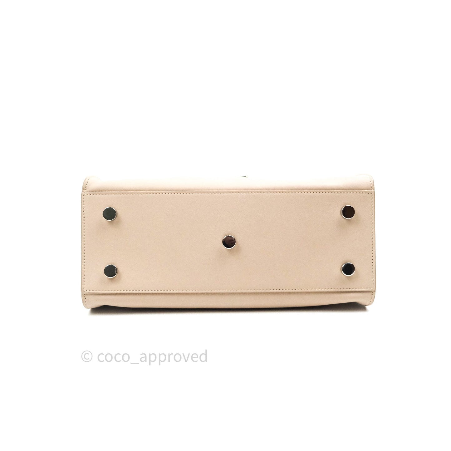 Saint Laurent Calfskin Monogram Baby Cabas Pale Pink Silver Hardware