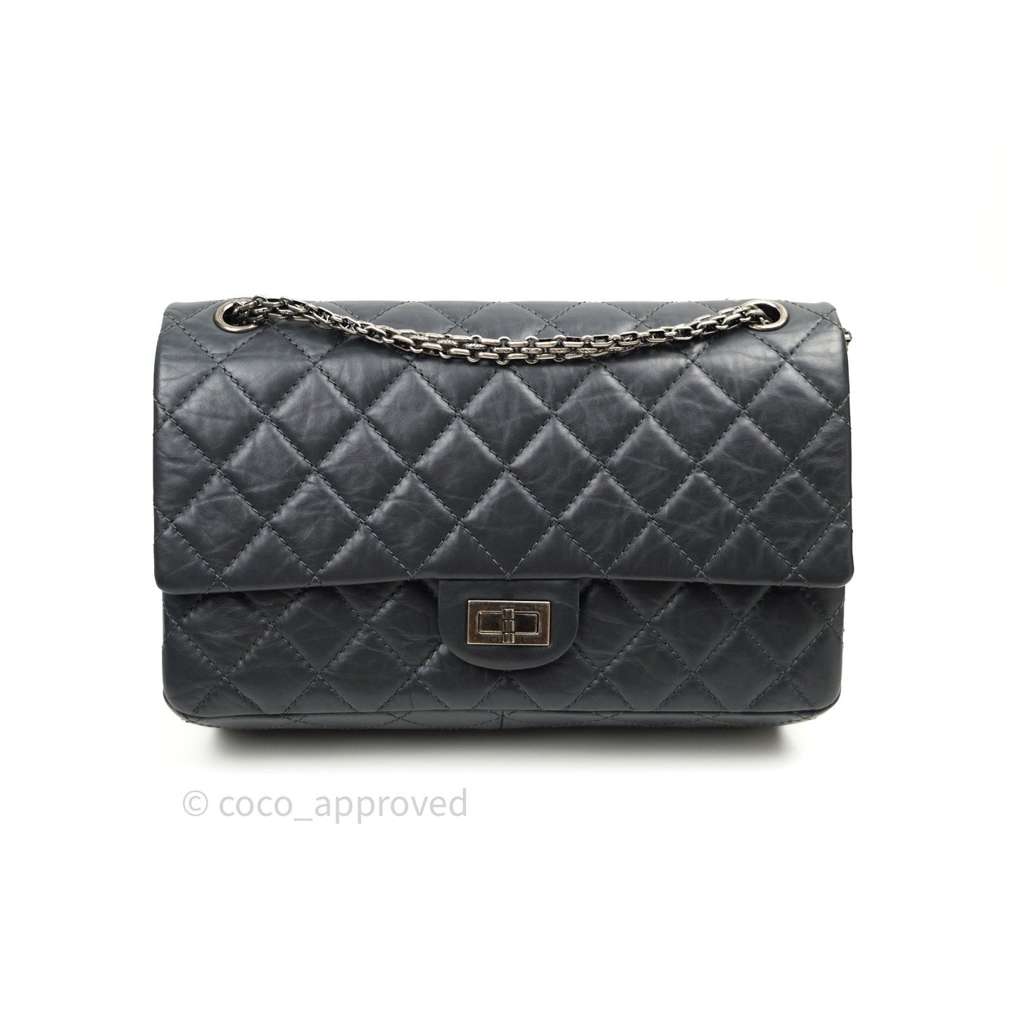 Chanel Reissue Quilted Aged Calfskin Dark Grey Ruthenium Hardware 226