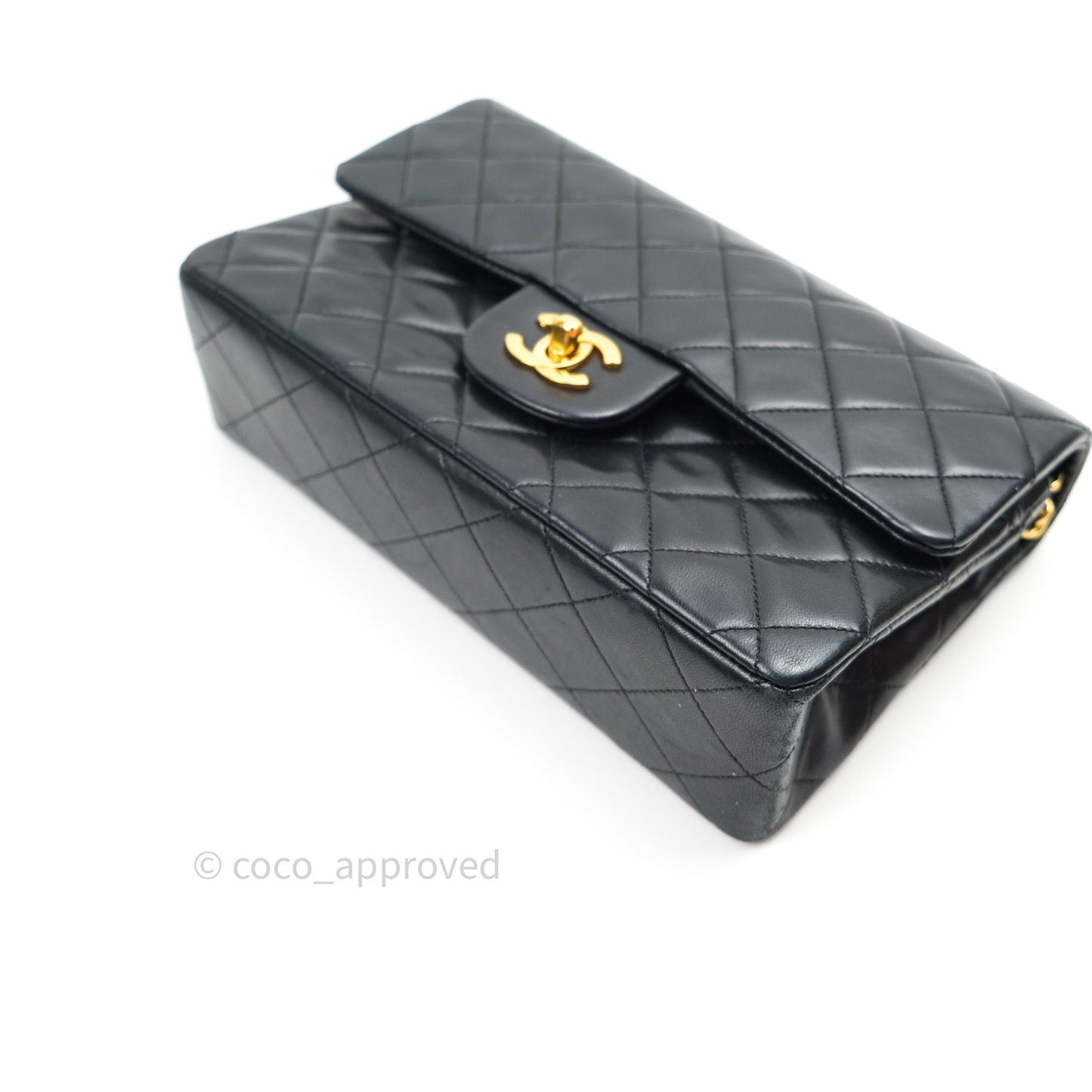 Chanel Vintage Classic Double Flap S/M Small Black Lambskin 24K Gold Hardware