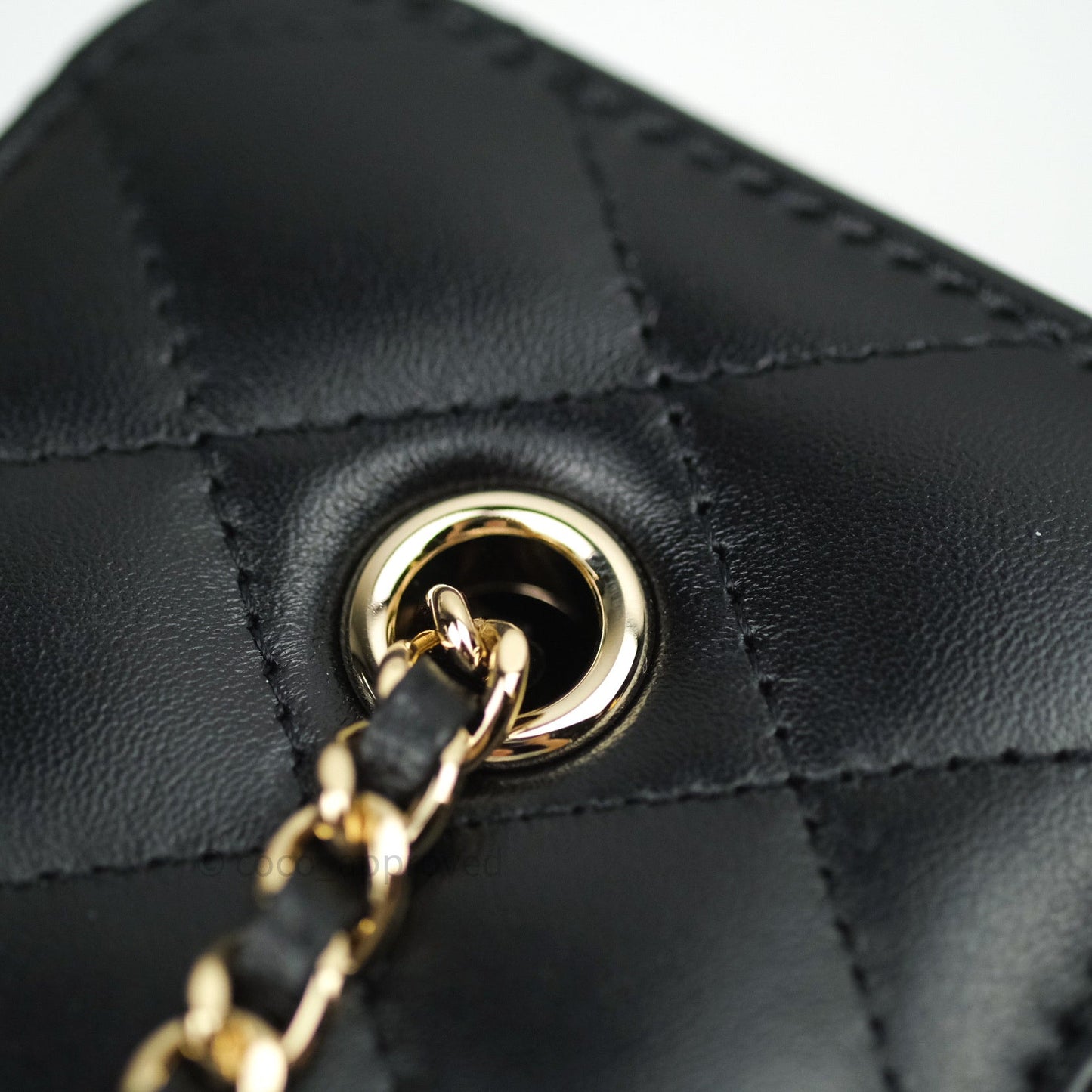 Chanel Vanity Rectangular Classic Black Lambskin Gold Hardware
