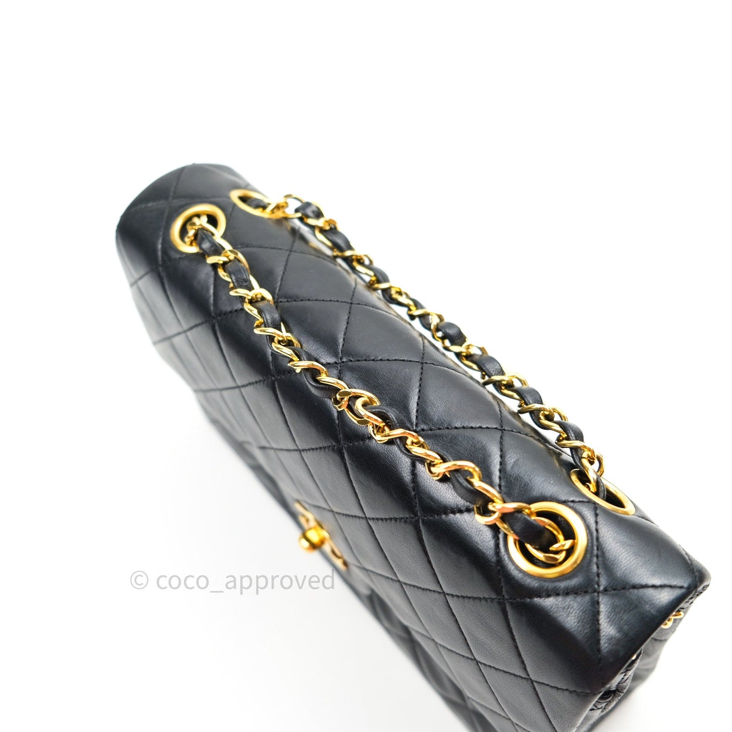 Chanel Vintage Classic Double Flap S/M Small Black Lambskin 24K Gold Hardware