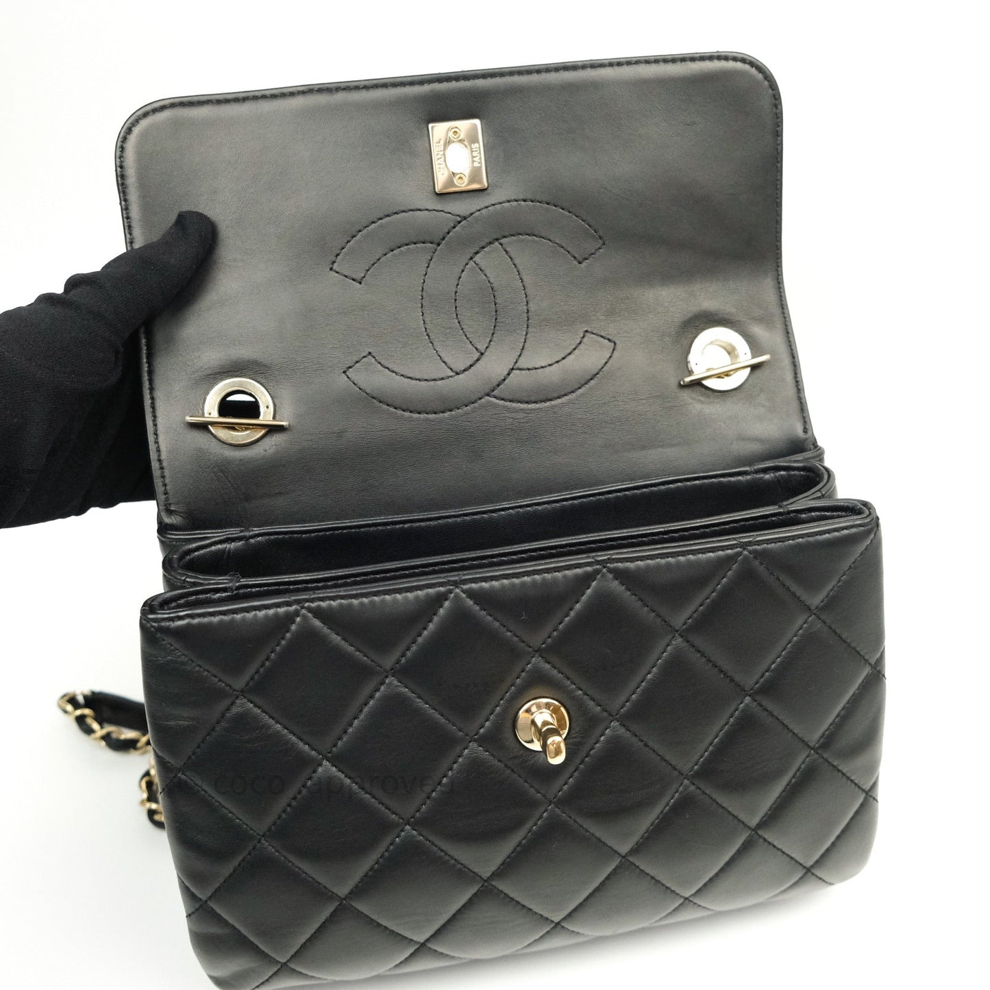 Chanel Trendy CC Small Black Lambskin Gold Hardware