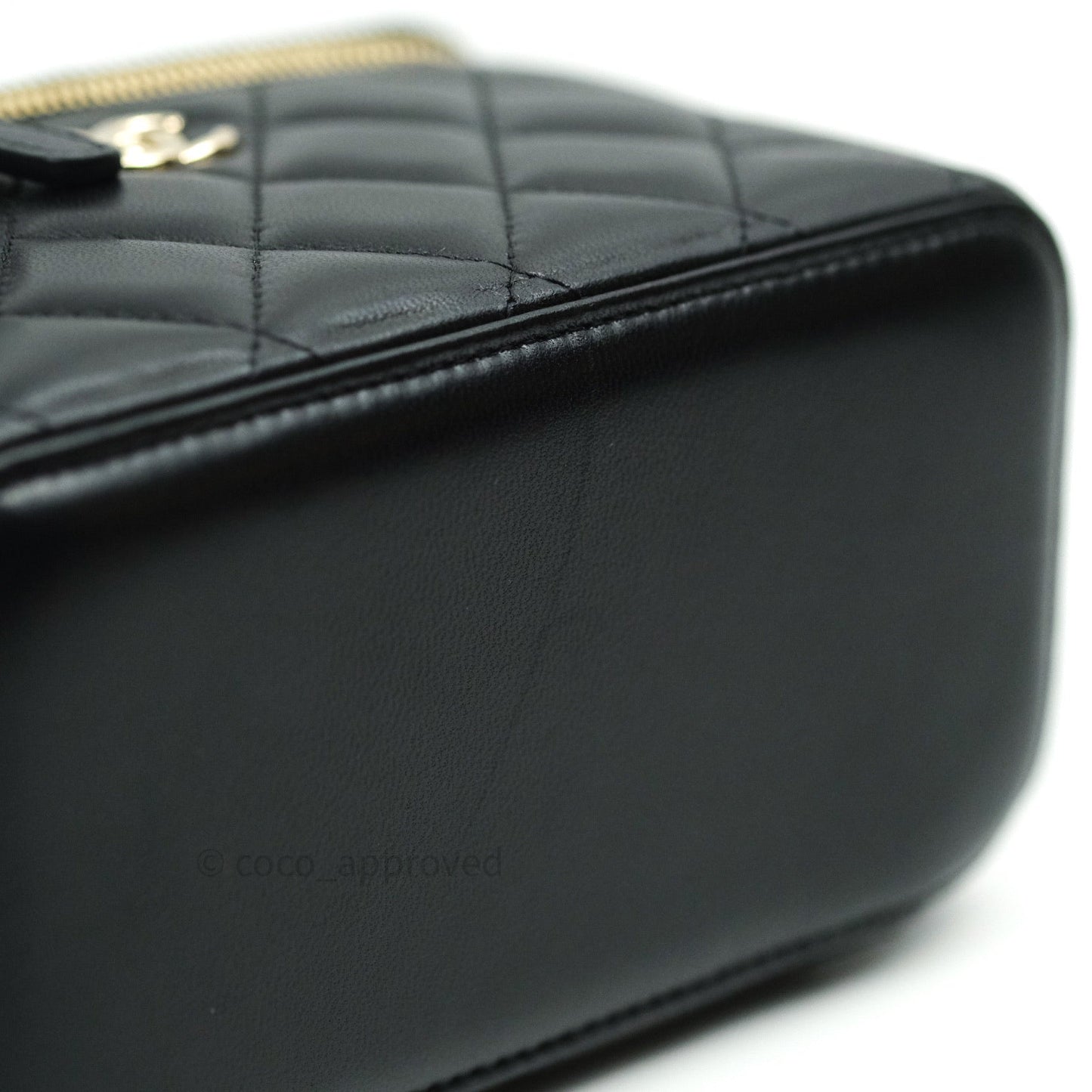 Chanel Vanity Rectangular Trendy Black Lambskin Gold Hardware