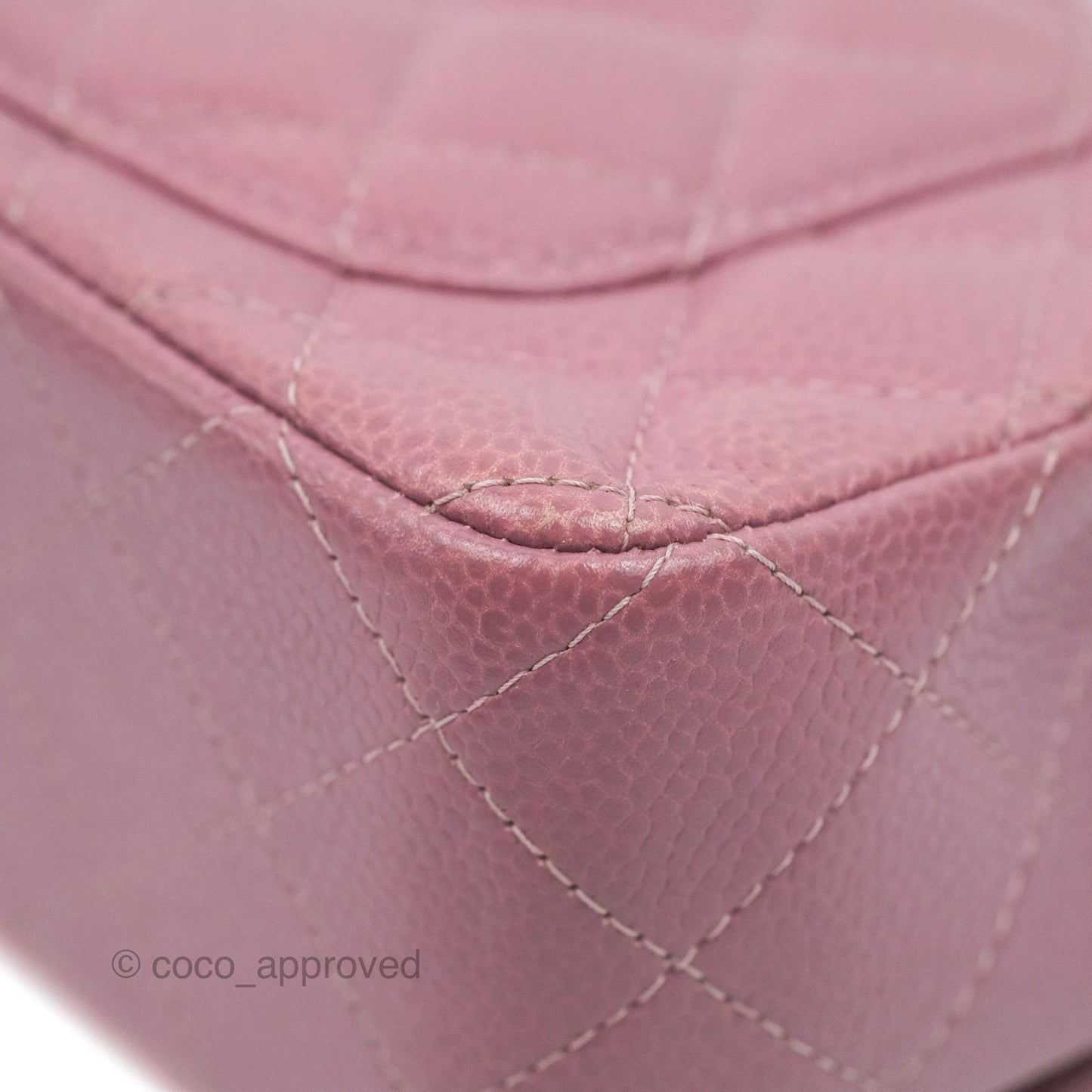 Chanel Quilted Mini Rectangular Flap Dark Pink Caviar Ruthenium Hardware