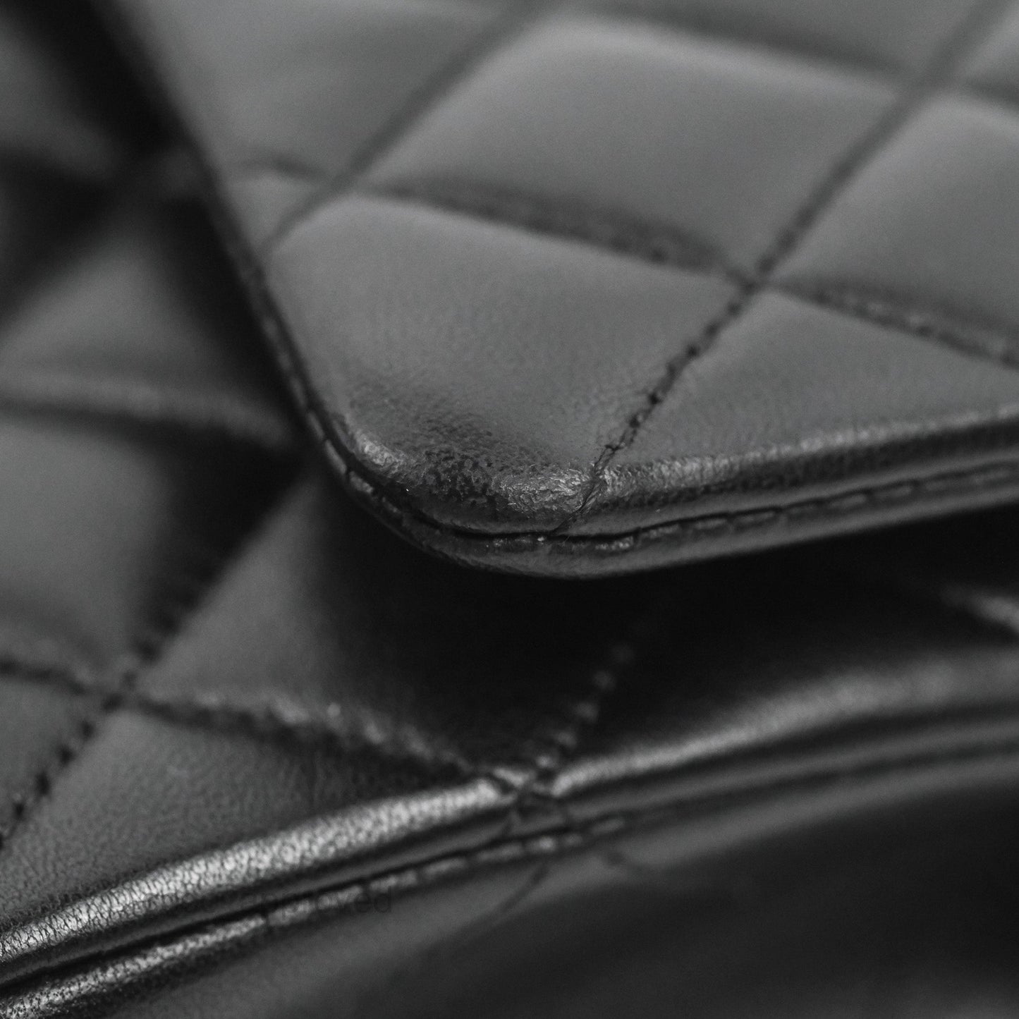 Chanel Classic M/L Medium Flap Quilted Black Lambskin Gold Hardware