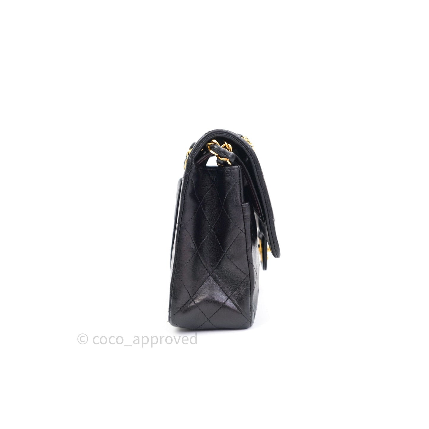 Chanel Vintage Classic Double Flap M/L Black Lambskin 24K Gold Hardware