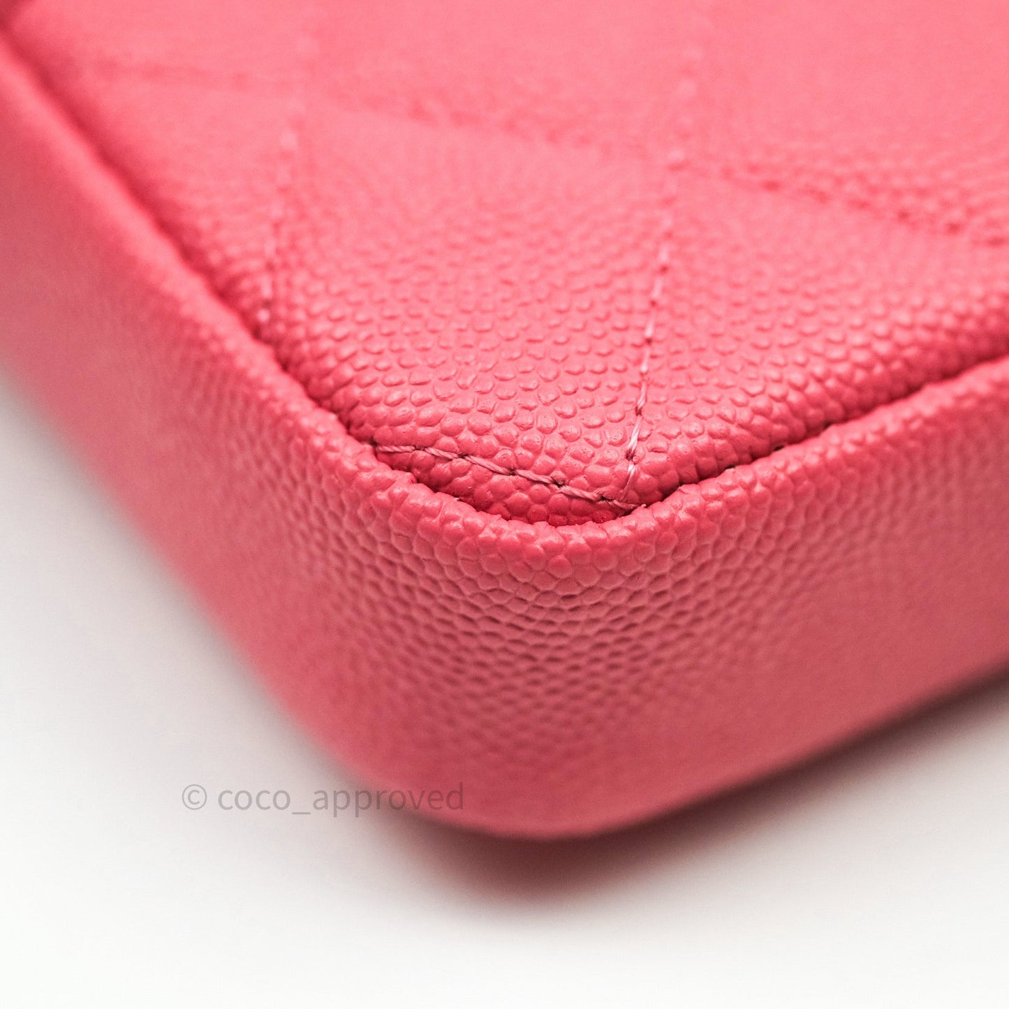 Chanel Quilted Clutch With Chain Pink Caviar Gold Hardware