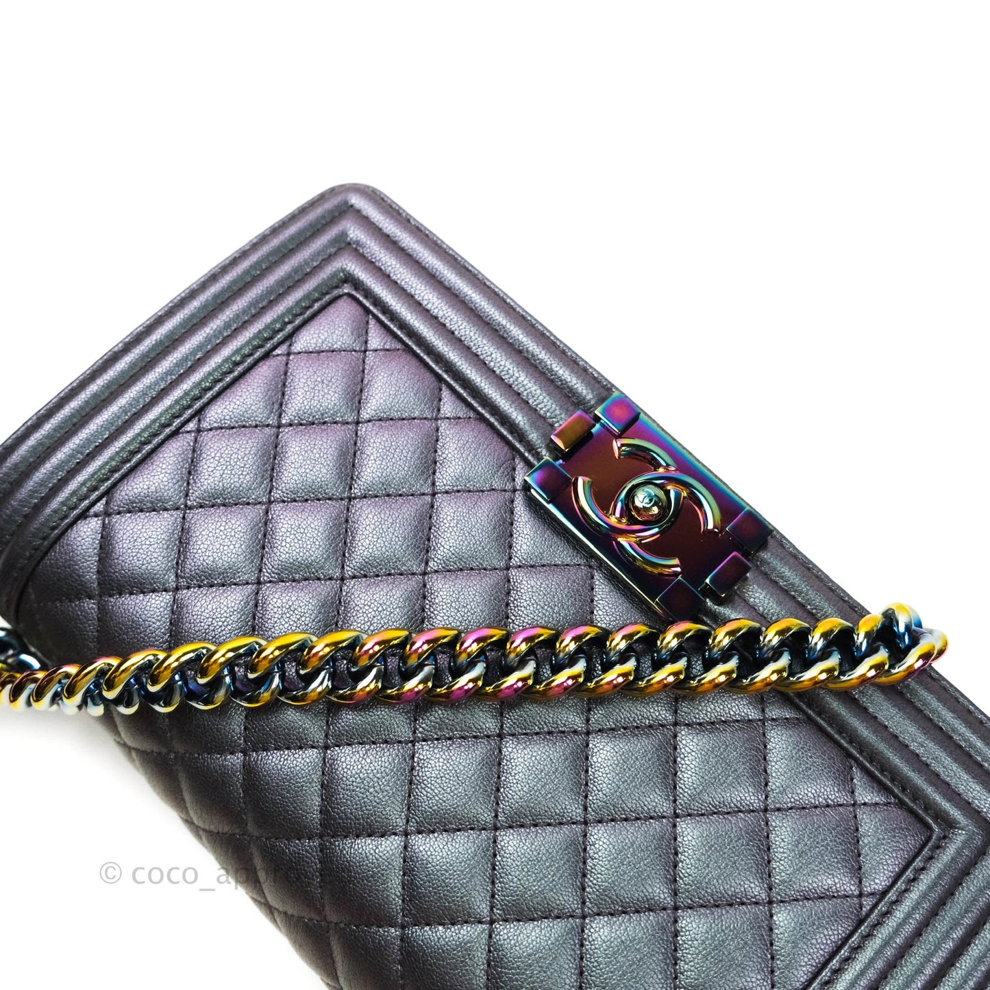 Chanel Purple Mermaid Iridescent Medium Calfskin Boy Bag