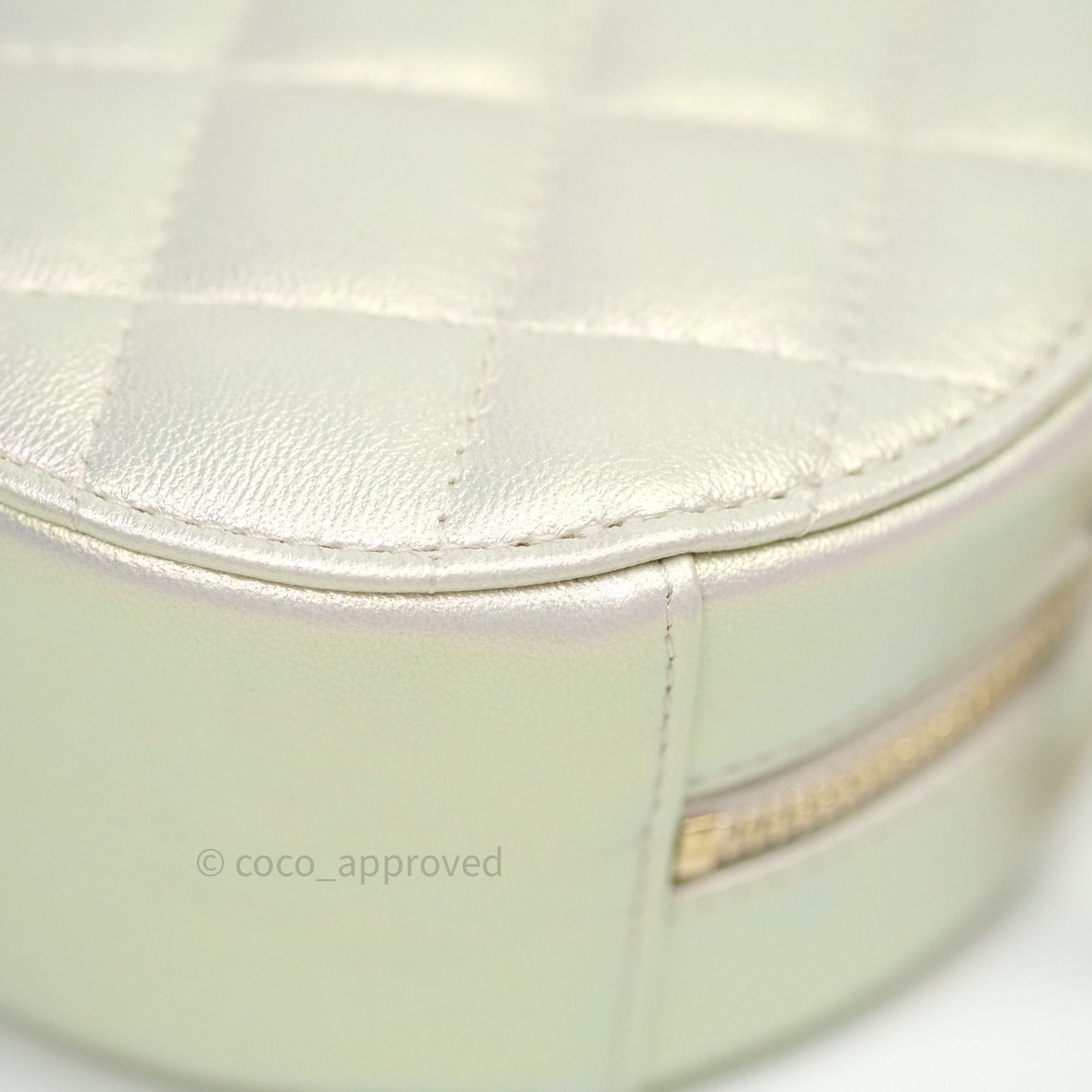 Chanel Round Circle Bag Iridescent Ivory Gold Hardware