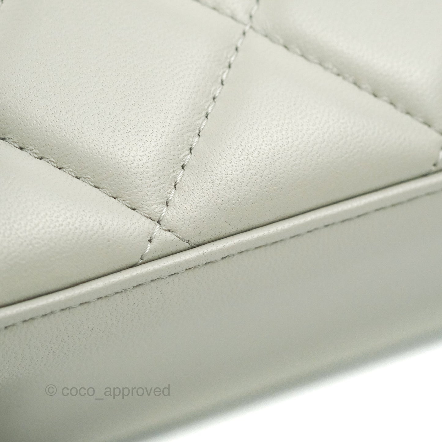 Chanel Vanity with Resin Chain Grey Lambskin Gold Hardware