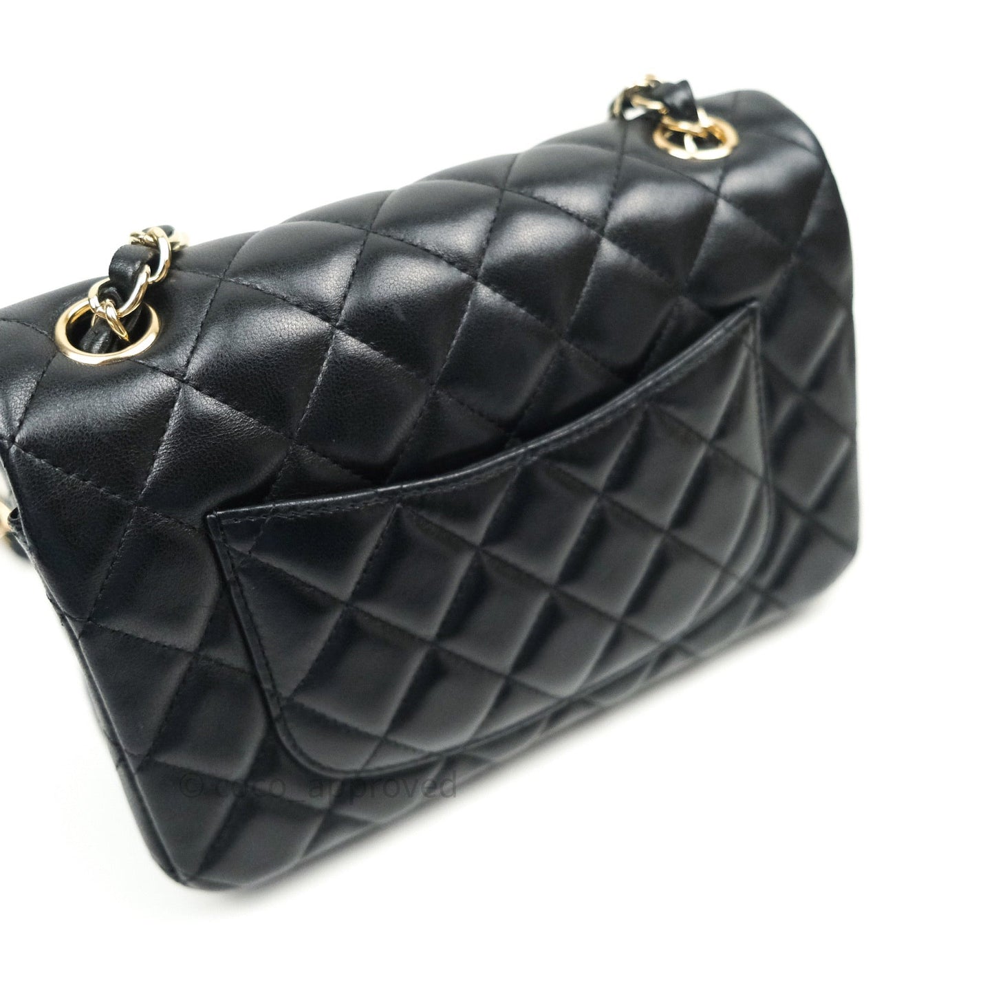 Chanel Quilted Mini Rectangular Black Lambskin Gold Hardware